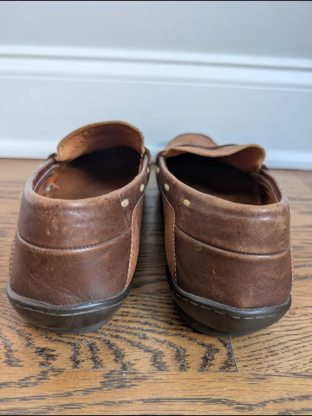 Johnston & Murphy Men’s 9.5 M Brown Leather Penny Loafer Drivers Brazil 20-2690